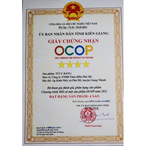 CHỨNG NHẬN SẢN PHẨM OCOP 4 SAO - SẢN PHẨM CÔNG NGHIỆP NÔNG THÔN TIÊU BIỂU CHO 12 SẢN PHẨM TỪ CỎ BÀNG